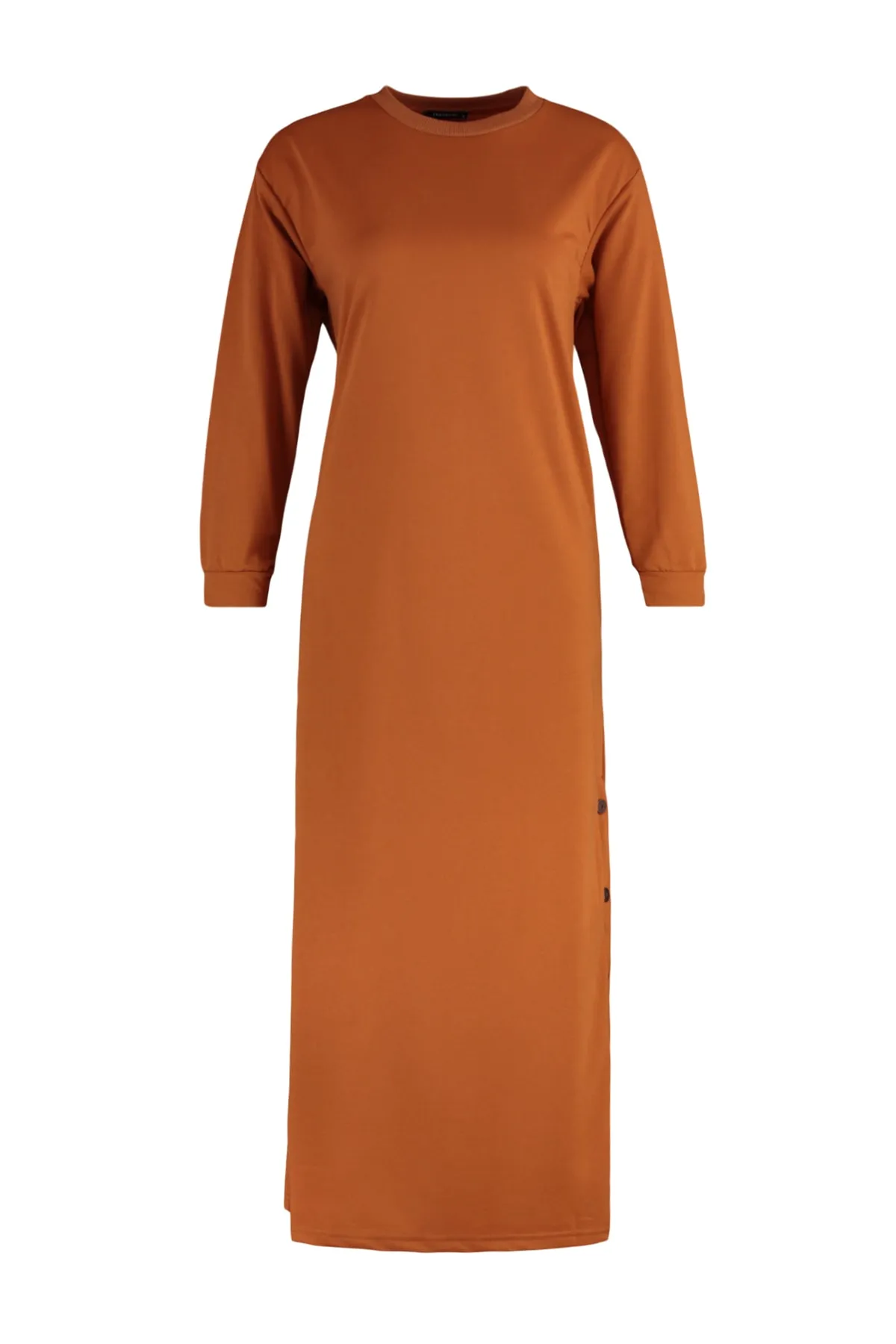 Trendyol Modest  Gestricktes Kleid mit geknöpftem Kachelsaum TCTAW23EB00214