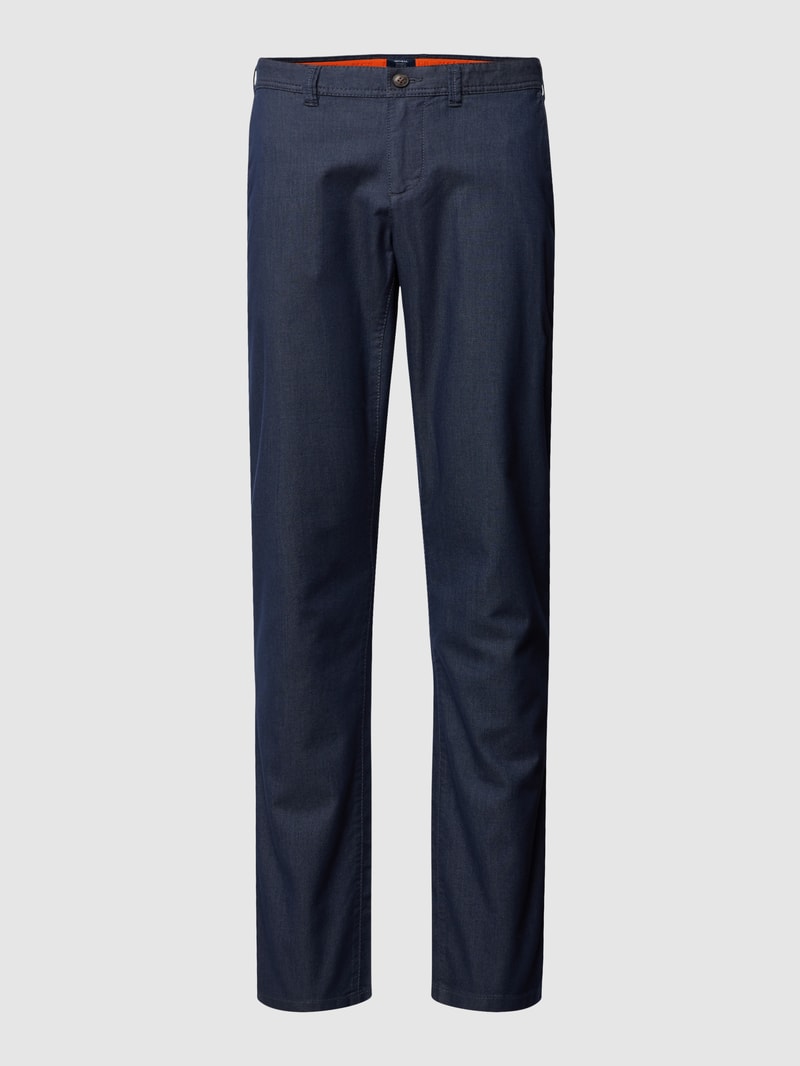 Slim Fit Chino mit Strukturmuster in marineblau
