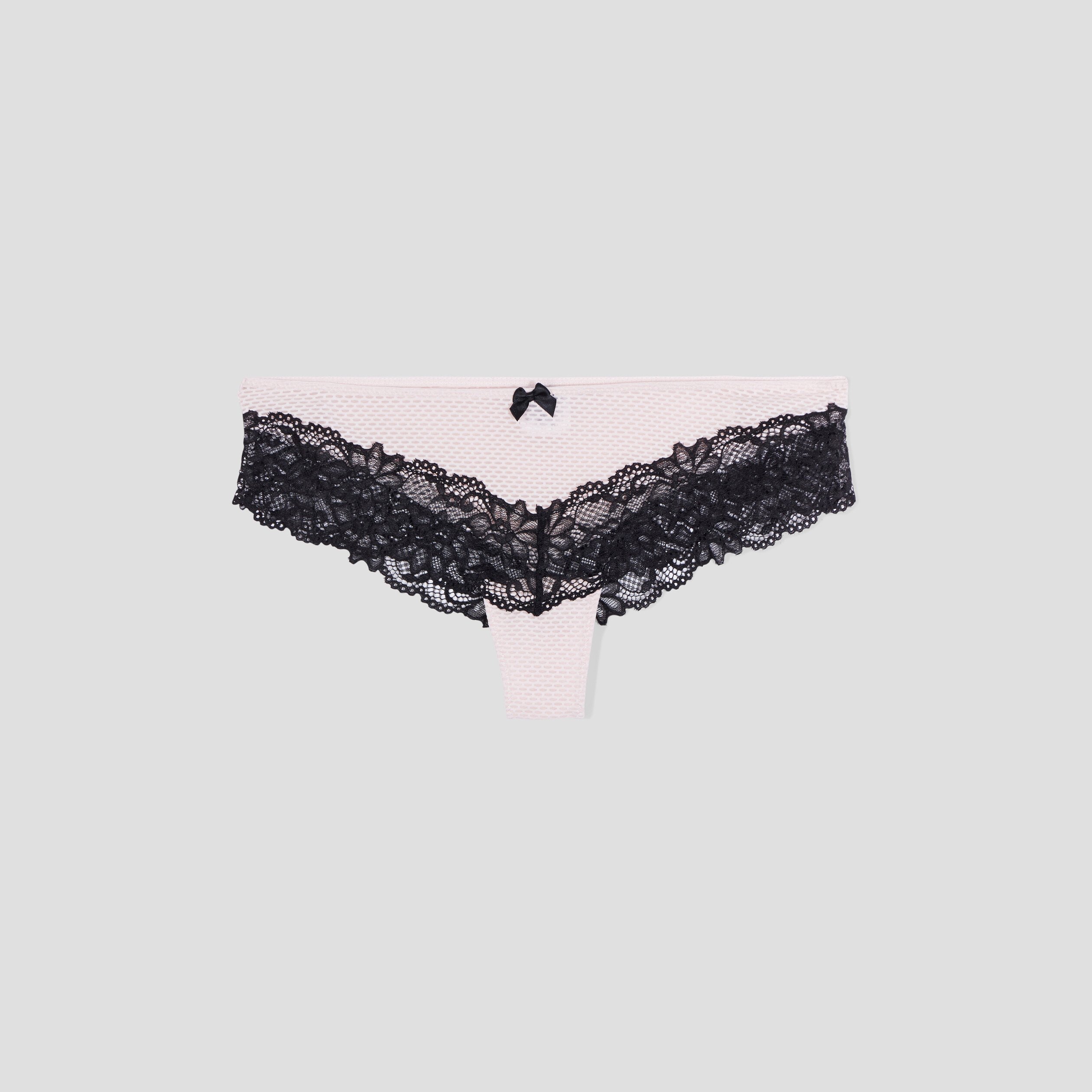 Shorty micro dentelle rose clair femme | La Halle