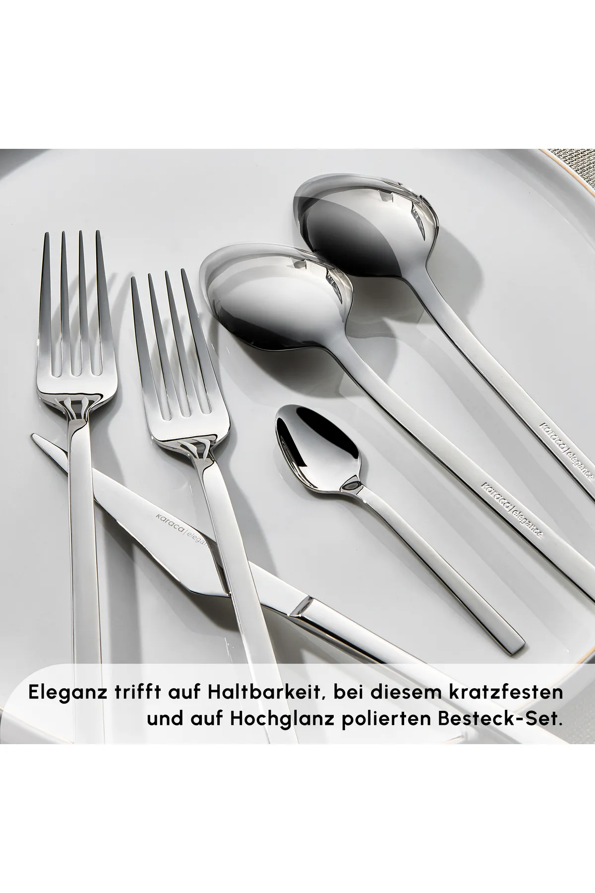 Karaca  Sedir Elegance Besteckset für 12 Personen, 84-teilig - Hochwertiges 18/10 rostfreies