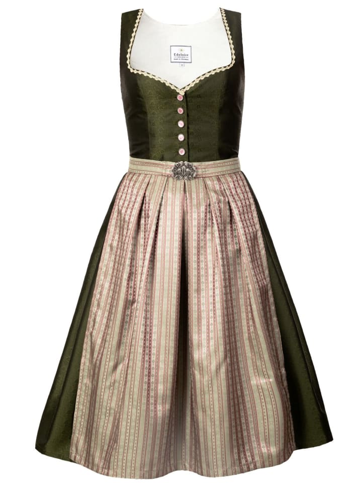Edelnice Midi Dirndl Adele in grün, rosé günstig kaufen