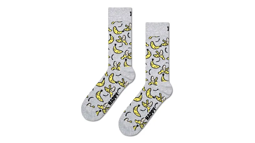Happy Socks Unisex Socken Banana Light Grey