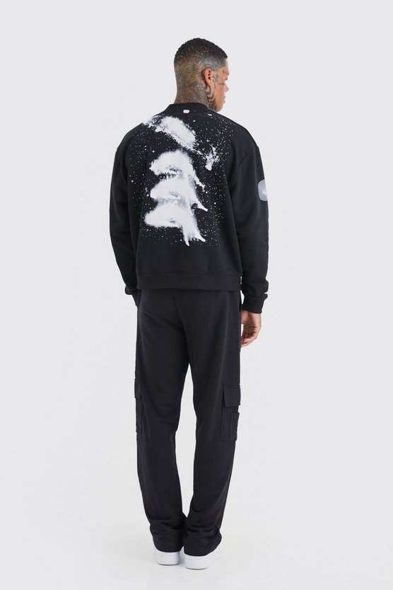 Cargo-Jogginghose mit geradem Bein und Print