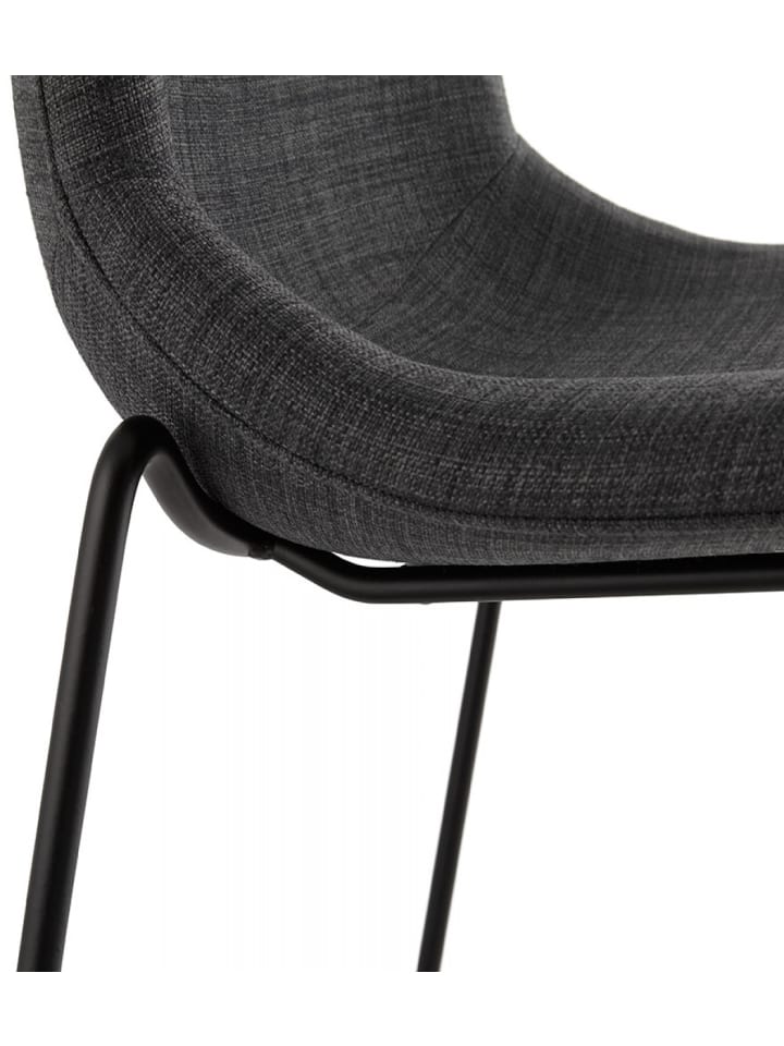KADIMA DESIGN Barhocker Sitz 75 cm Metall Textilien | Industrial Chic Stil in Anthrazit günstig kaufen onesize