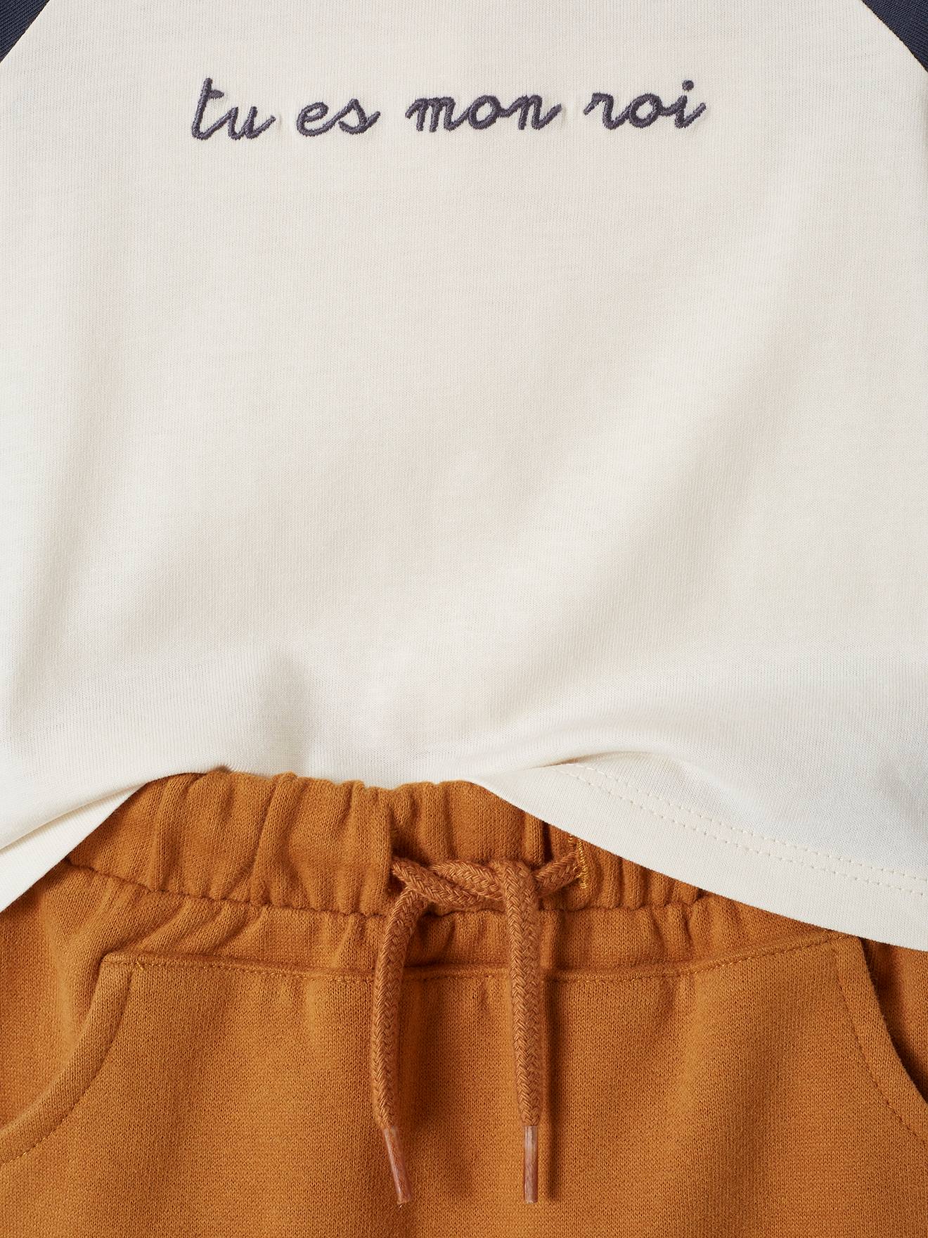 Ensemble bébé : T-shirt à personnaliser + pantalon en molleton vert