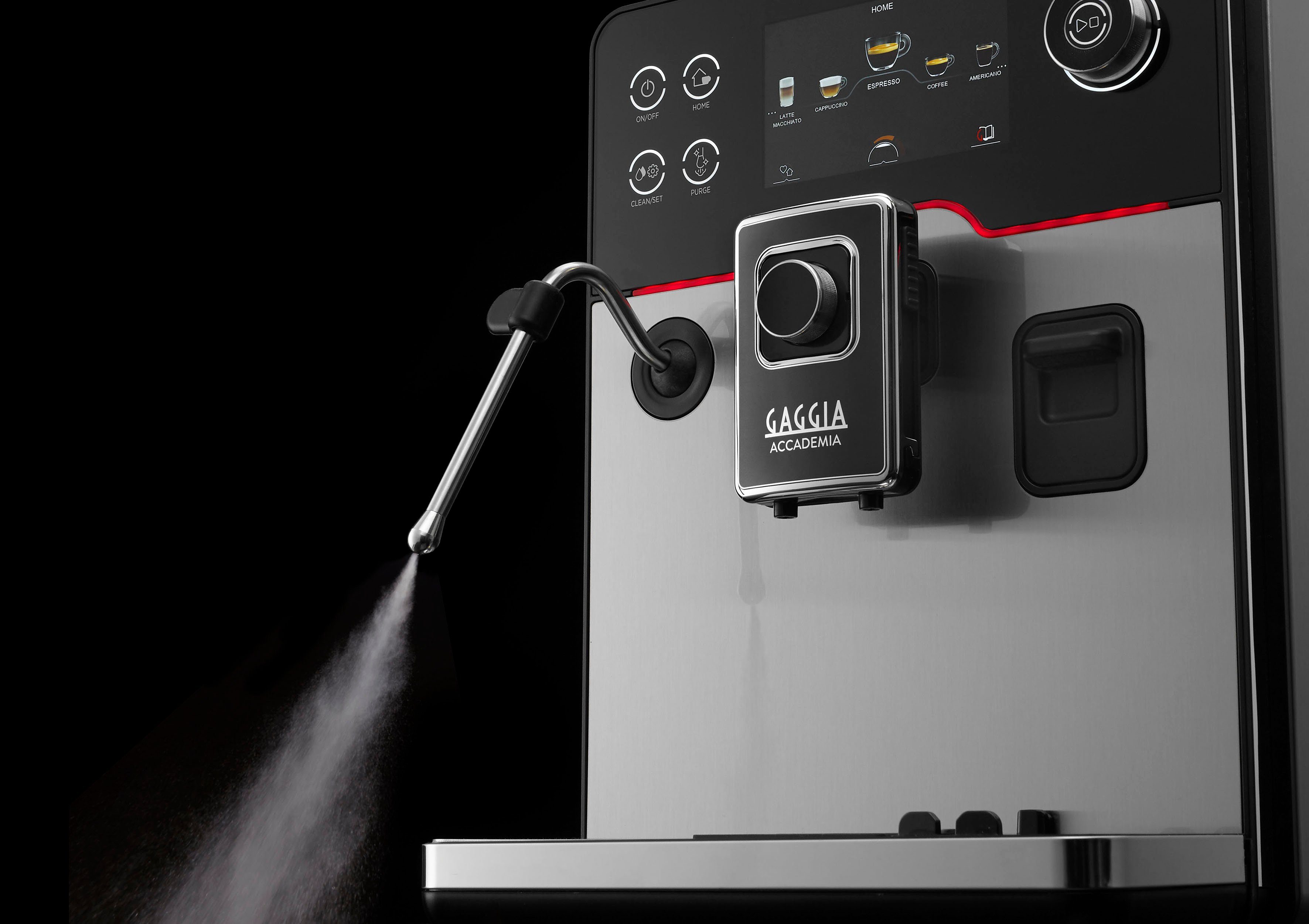 Gaggia Kaffeevollautomat Accademia Stainless Steel, vom Erfinder des Espresso - Barista@Home dank Espresso-Plus-System