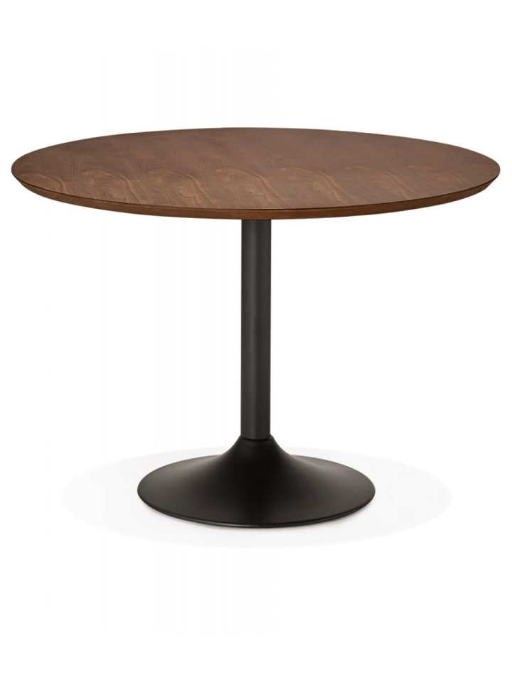 KADIMA DESIGN Runder Esstisch aus Holz und Metall | Industrial Stil in Braun günstig kaufen