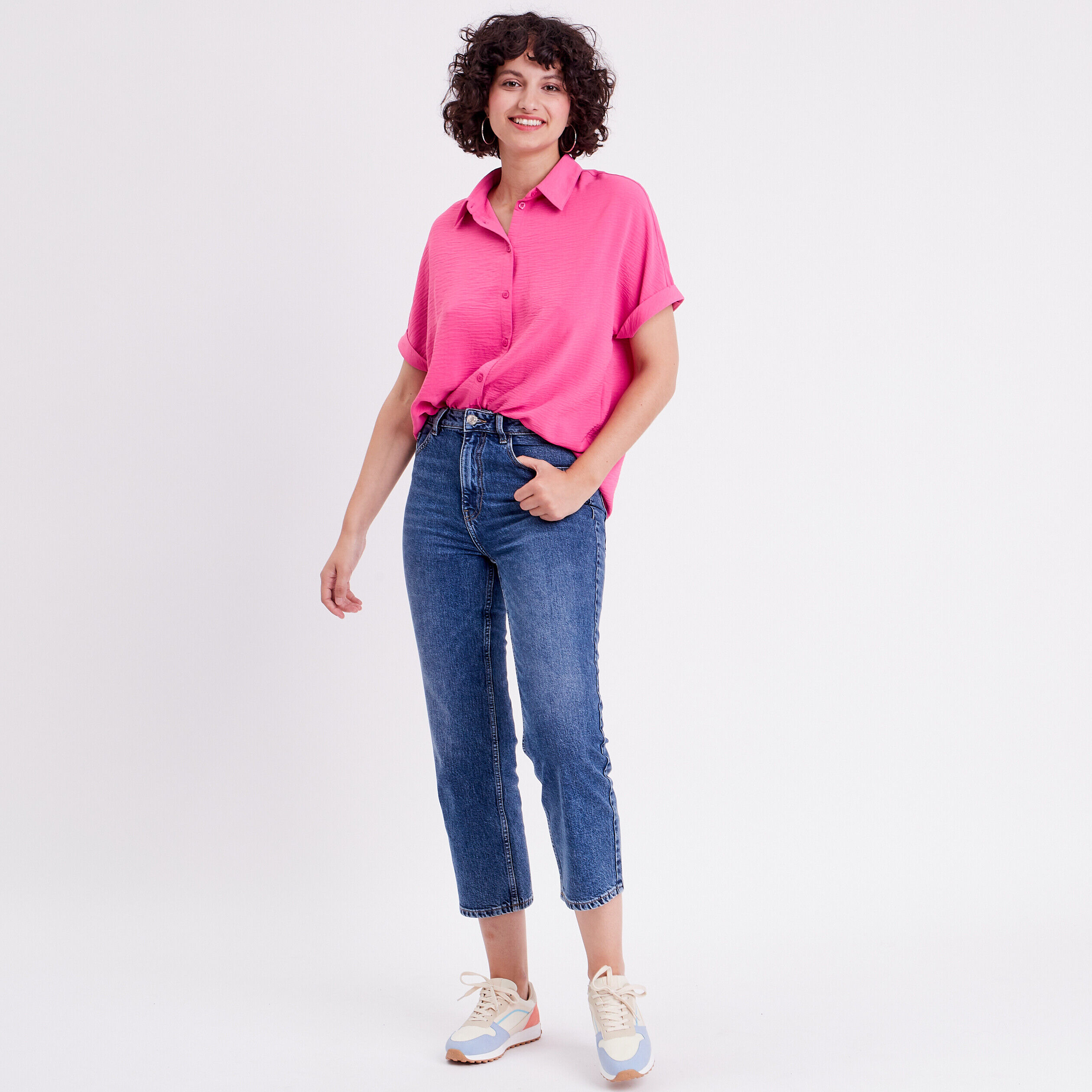 Chemise manches courtes rose femme | Cache Cache