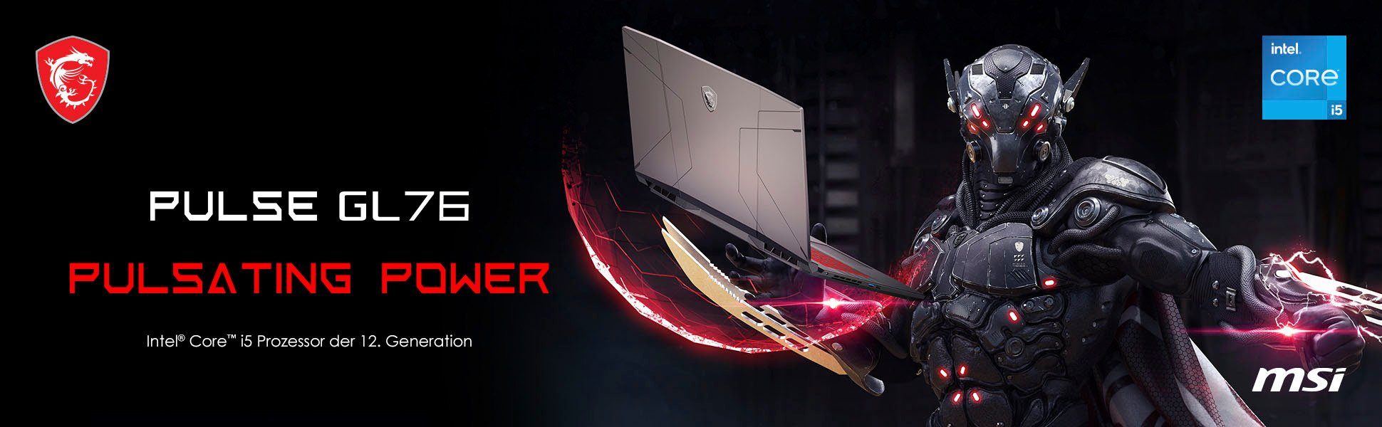 MSI Pulse GL76 12UCK-427 Gaming-Notebook (43,9 cm/17,3 Zoll, Intel Core i5 12500H, GeForce RTX 3050, 512 GB SSD)