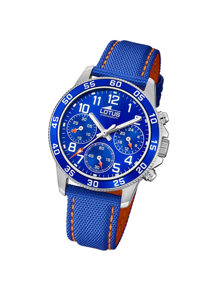 Lotus Chronograph-Armbanduhr Lotus Junior blau, orange mittel (ca. 36mm) günstig kaufen onesize