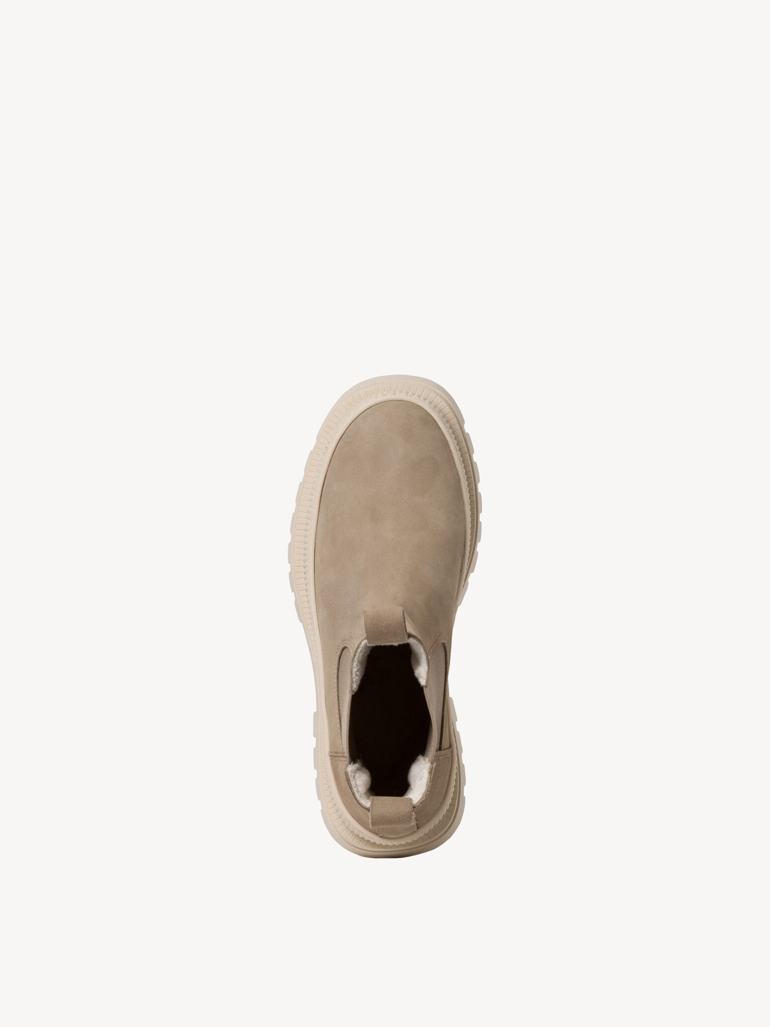 Bottine Chelsea en cuir - beige