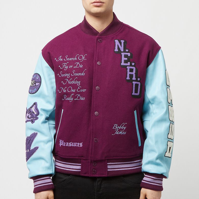 Pleasures x N.E.R.D. Varsity Jacket purple