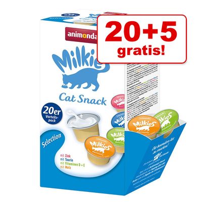 20 + 5 gratis! 25 x 15 g Animonda Milkies Mixpakete