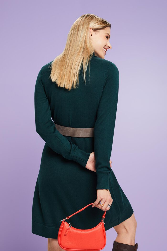 Strick-Minikleid mit Rollkragen