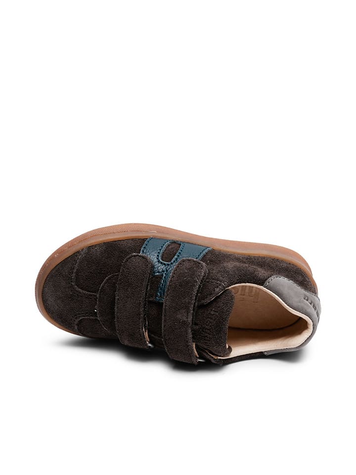 bisgaard Leder-Sneakers in Braun/ Grau/ Blau günstig kaufen