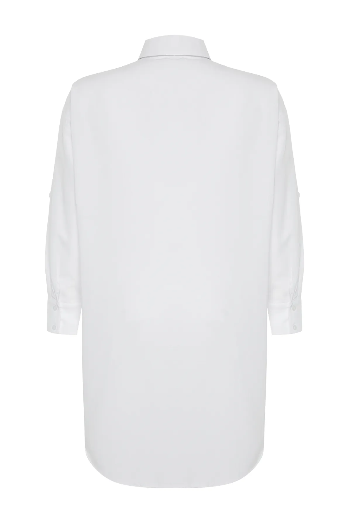 Trendyol Curve  Weißes gewebtes Hemd TBBSS24AX00015