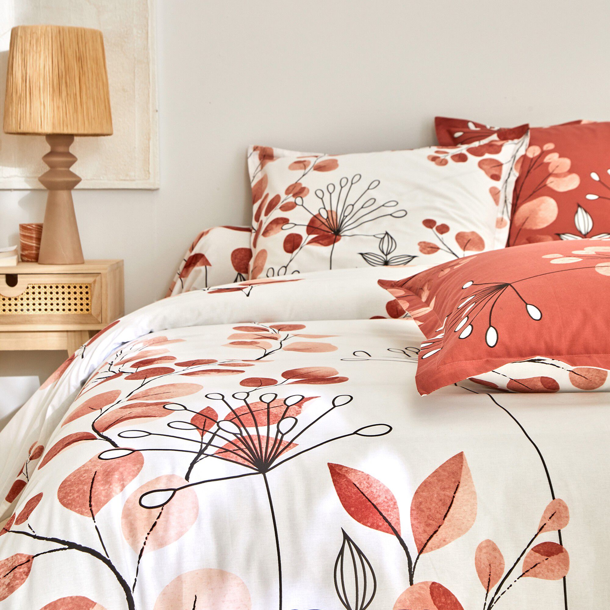 Linge de lit Danae en coton imprimé