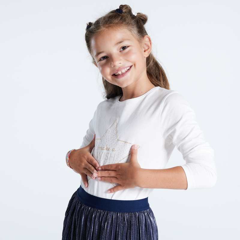 T-shirt à message make a wish blanc fille