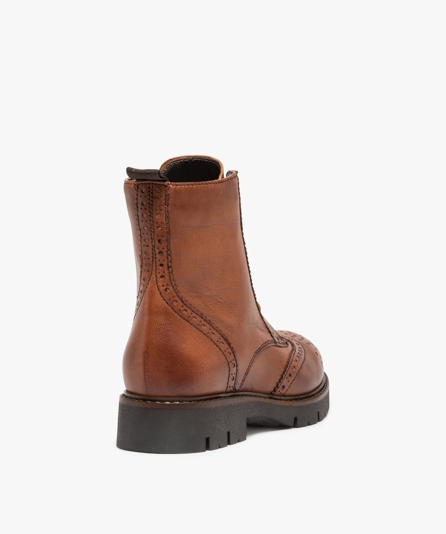 Boots fille crantées dessus cuir à bout golf - Tanéo marron | GEMO