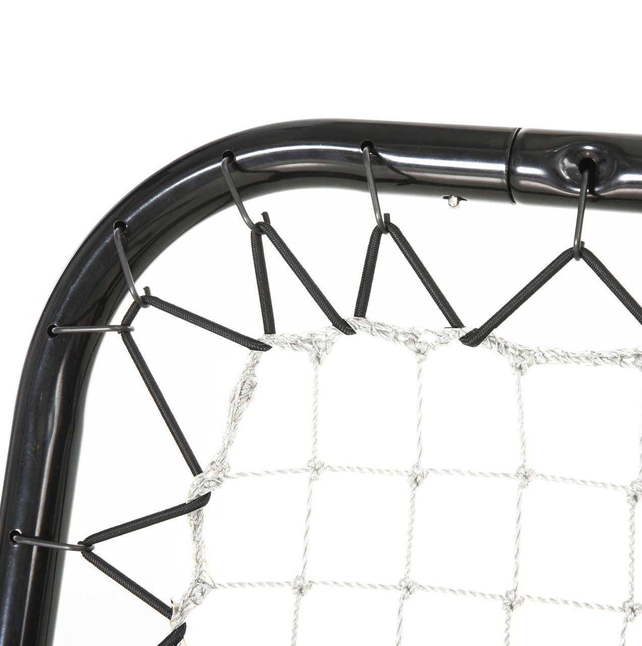 HOMCOM Baseball Rebounder Kickback Tor Rückprallwand Netz Rückprall Faltbar Metall PE Schwarz 78 x 84 x 65-78 cm