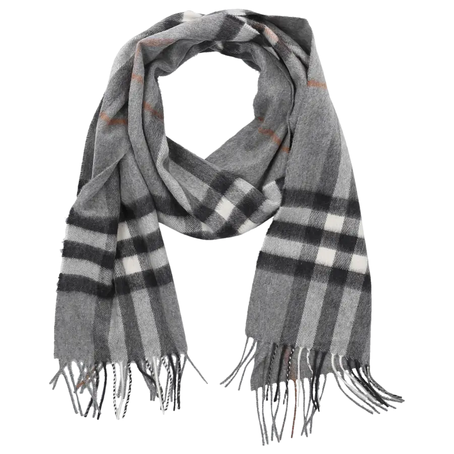 Burberry - Schal 8077881 GIANT CHECK Kaschmir - grau