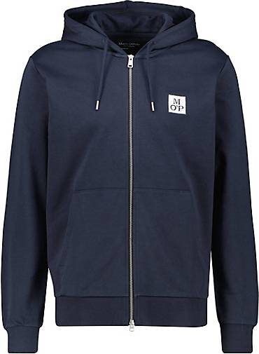 Marc O'Polo Herren Sweatjacke aus BIO-Baumwolle mit Kapuze Regular Fit
