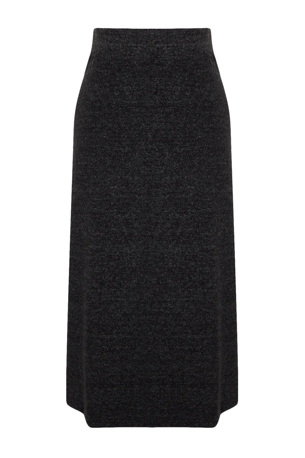 Trendyol Collection  Anthrazitfarbener, weicher Strickrock mit ausgestellter Form und hoher Taille TWOAW24ET00249