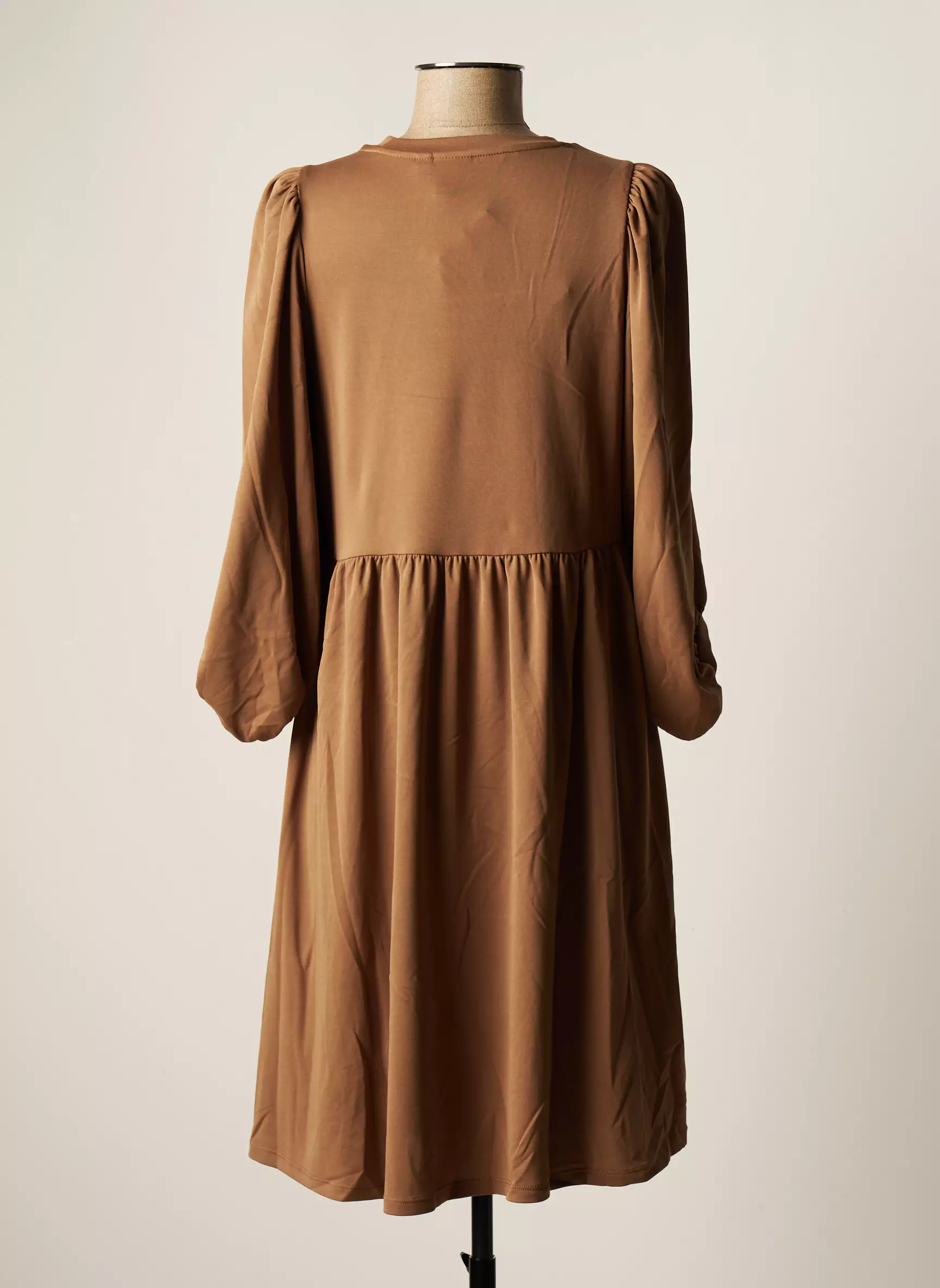 Ichi Robes Mi Longues Femme couleur beige