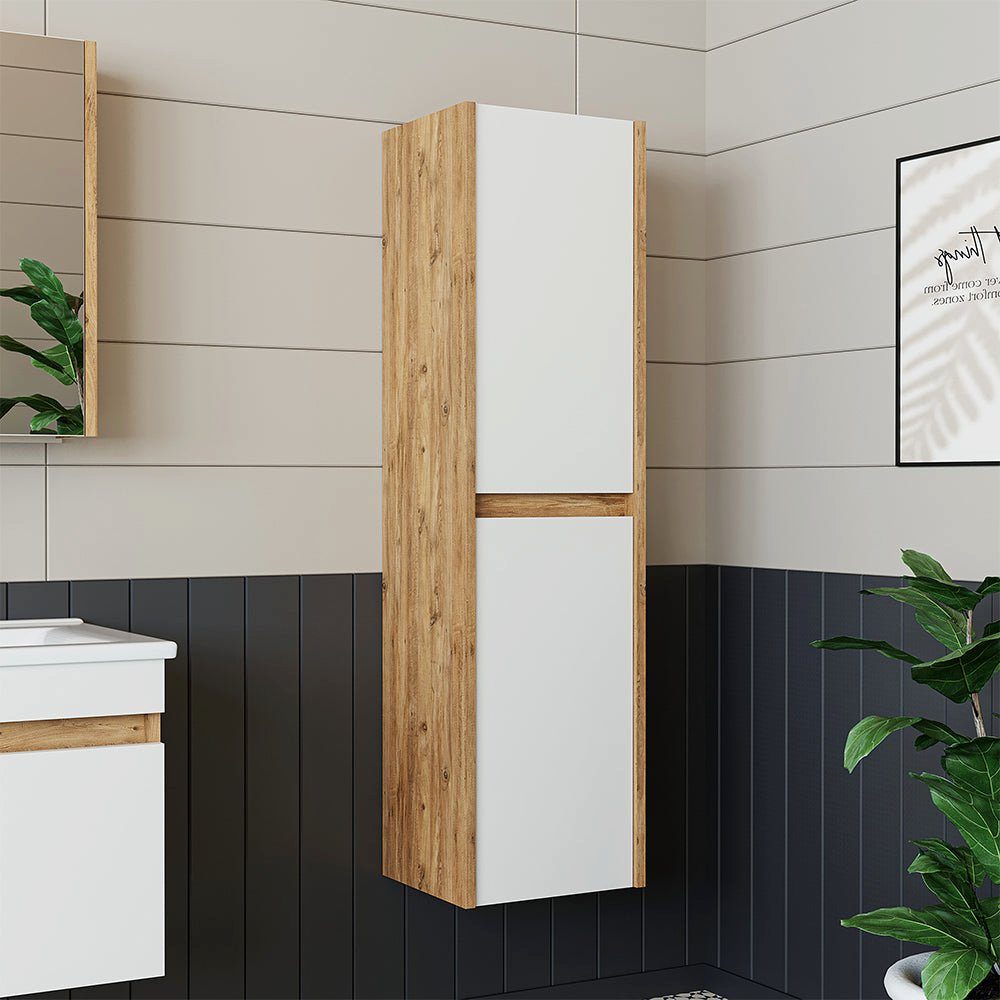 Roomart Badmöbel-Set, (Roomart, Badezimmermöbel, Hochschrank Badregal, in 5 Farben Badschrank)