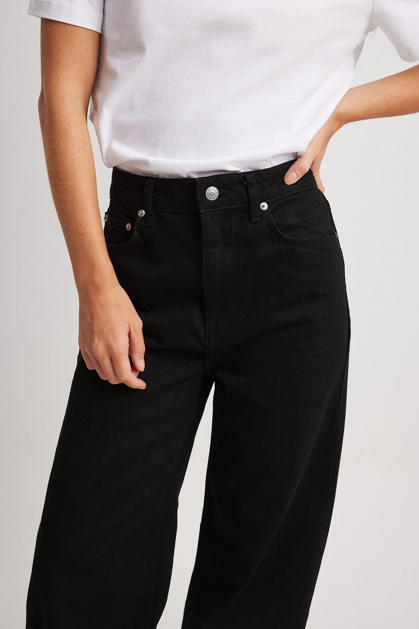 Weite Jeans mit hoher Taille