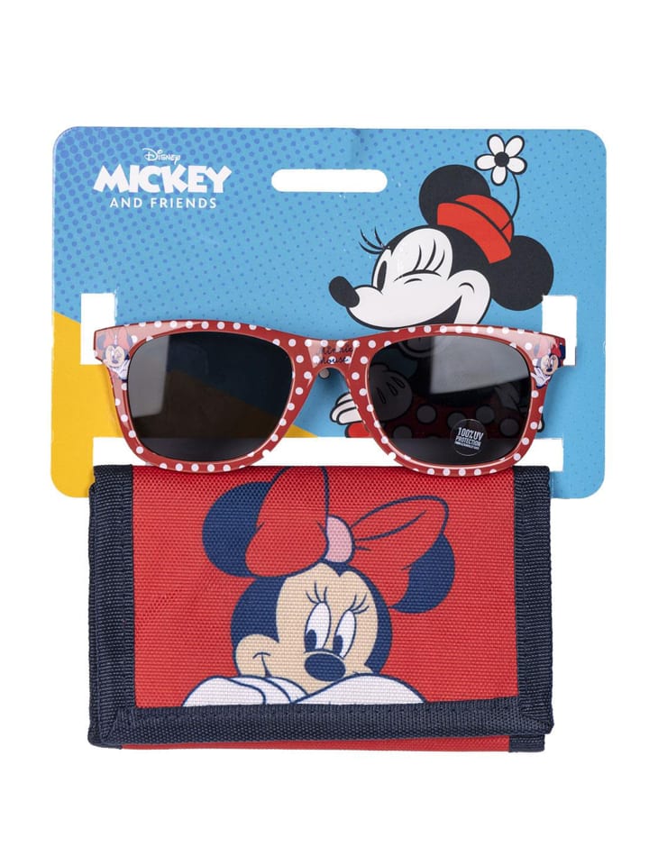 Disney Minnie Mouse 2 tlg. Set: Sonnenbrille mit Portemonnaie in Rot günstig kaufen onesize