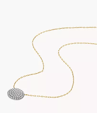 Fossil Set Kette Ohrringe Glitz Disc Edelstahl Bicolor