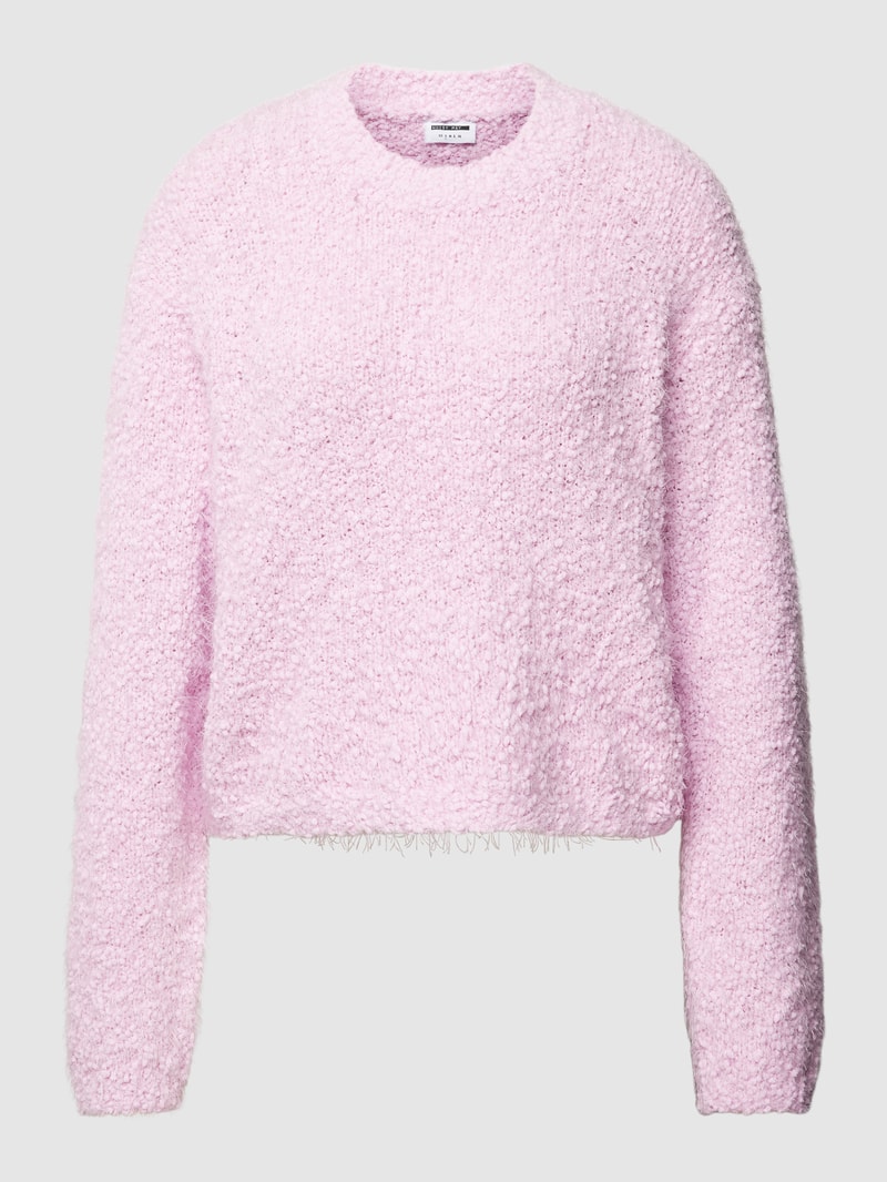 Strickpullover mit Strukturmuster Modell 'SASSY' in hellrosa