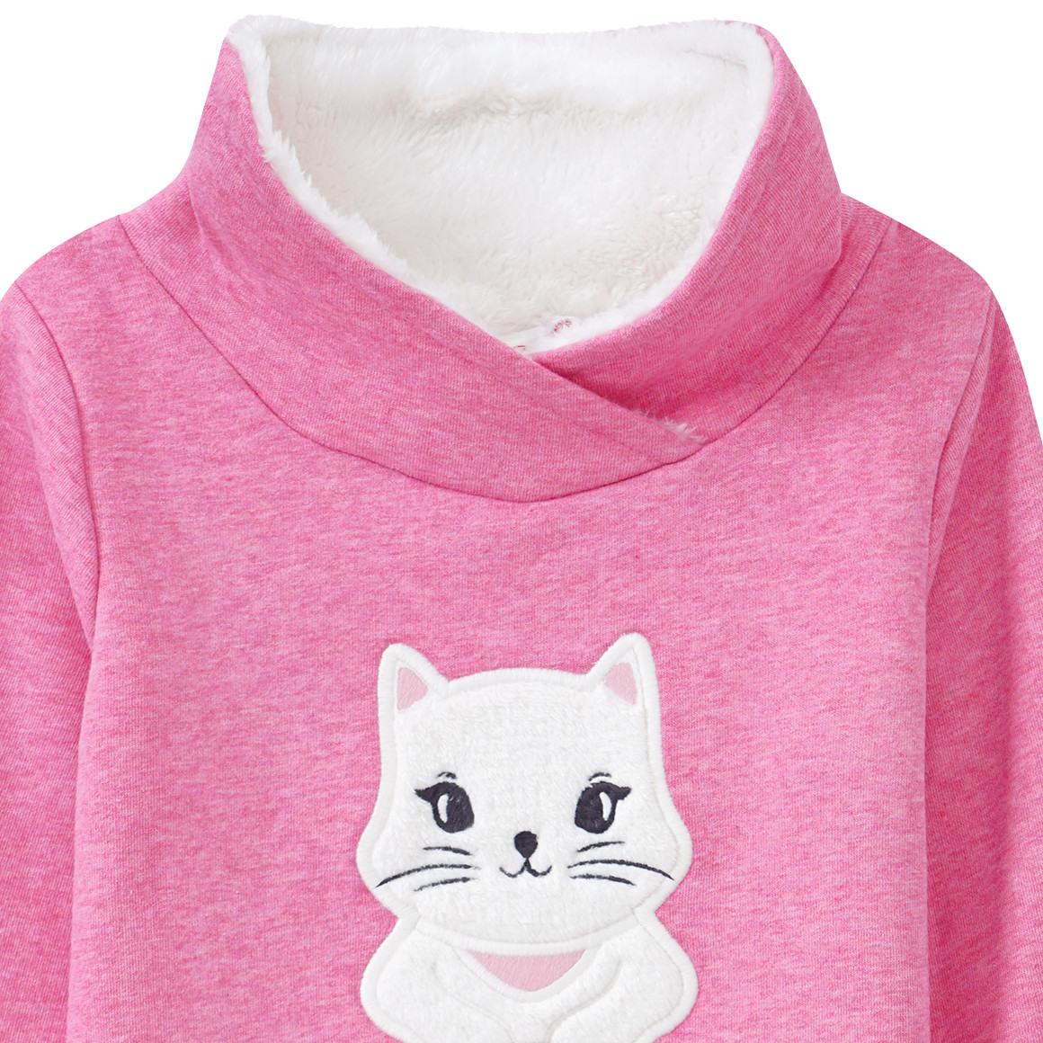 Mädchen Sweatkleid mit Katzen-Applikation
