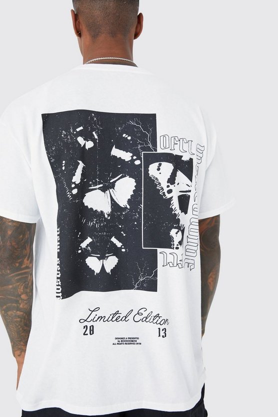 Oversize T-Shirt mit Schmetterling-Print hinten