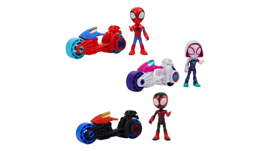 Hasbro - Marvel Spidey and His Amazing Friends Figuren mit Motorrädern, 1 Stück, sortiert