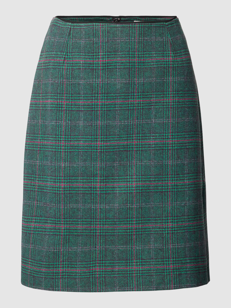Knielanger Rock mit Tartan-Karo in schilf