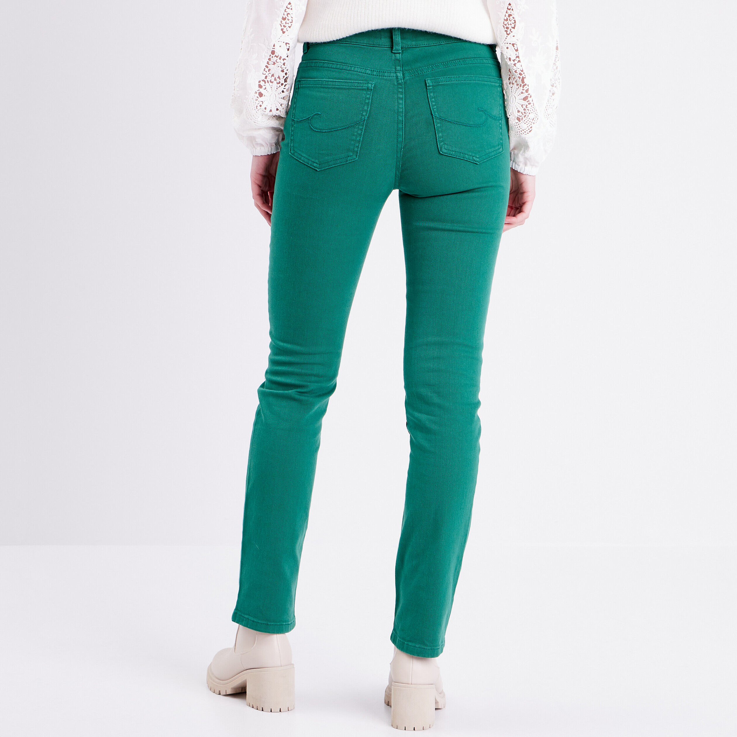 Jeans regular vert femme | Cache Cache