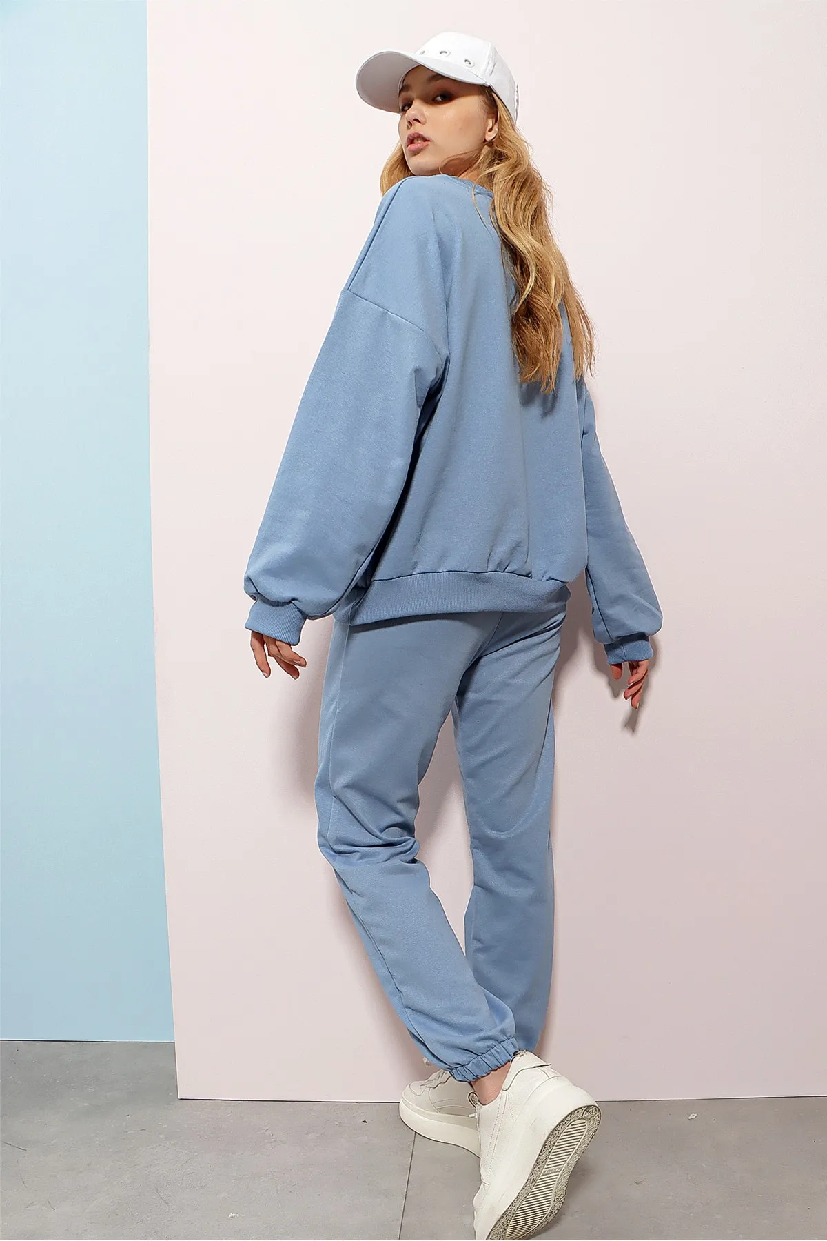 Trend Alaçatı Stili  Trainingsanzug - Blau - Regular Fit