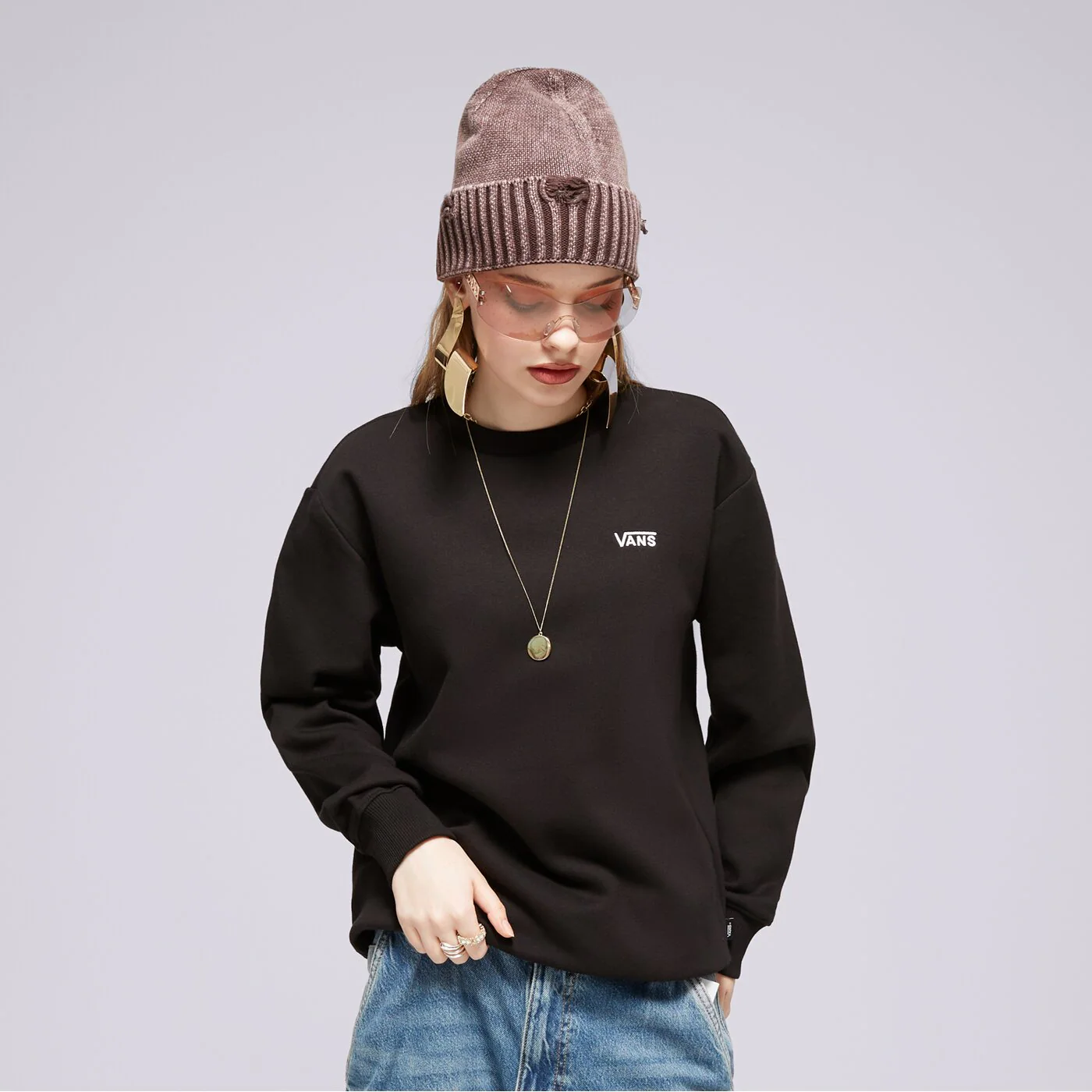 VANS SWEATSHIRT FLYING CREW EMEA Schwarz