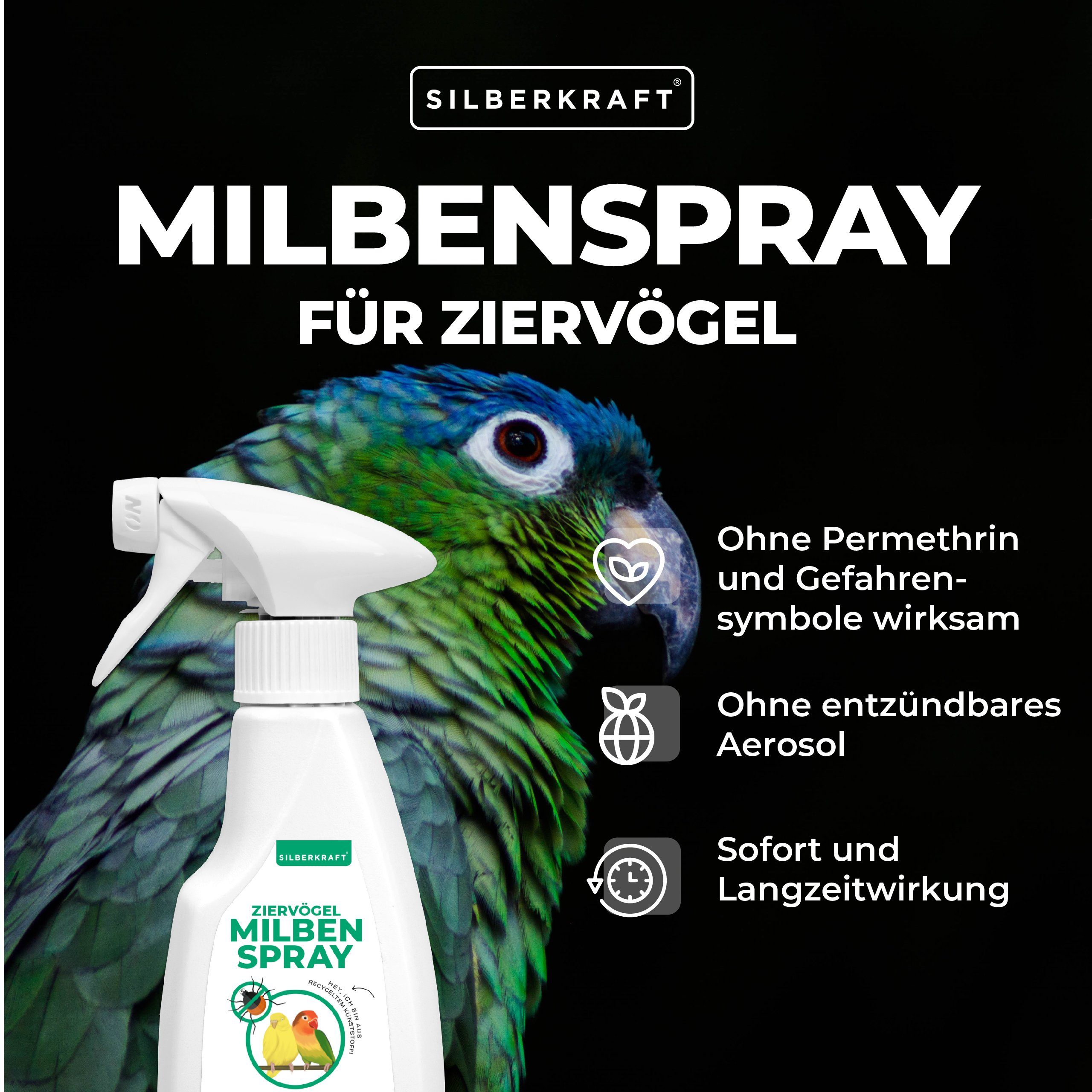 Silberkraft Insektenspray Milbenspray Vögel, 250 ml, 1-St.