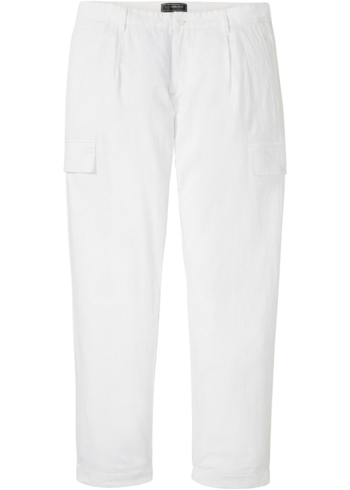 Regular Fit Cargohose mit Leinen, Straight