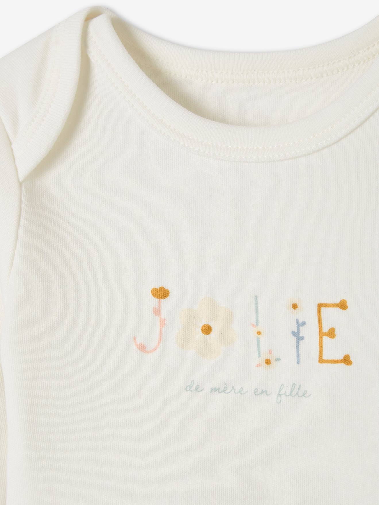 Lot de 5 bodies manches longues bébé ouverture US lot curcuma