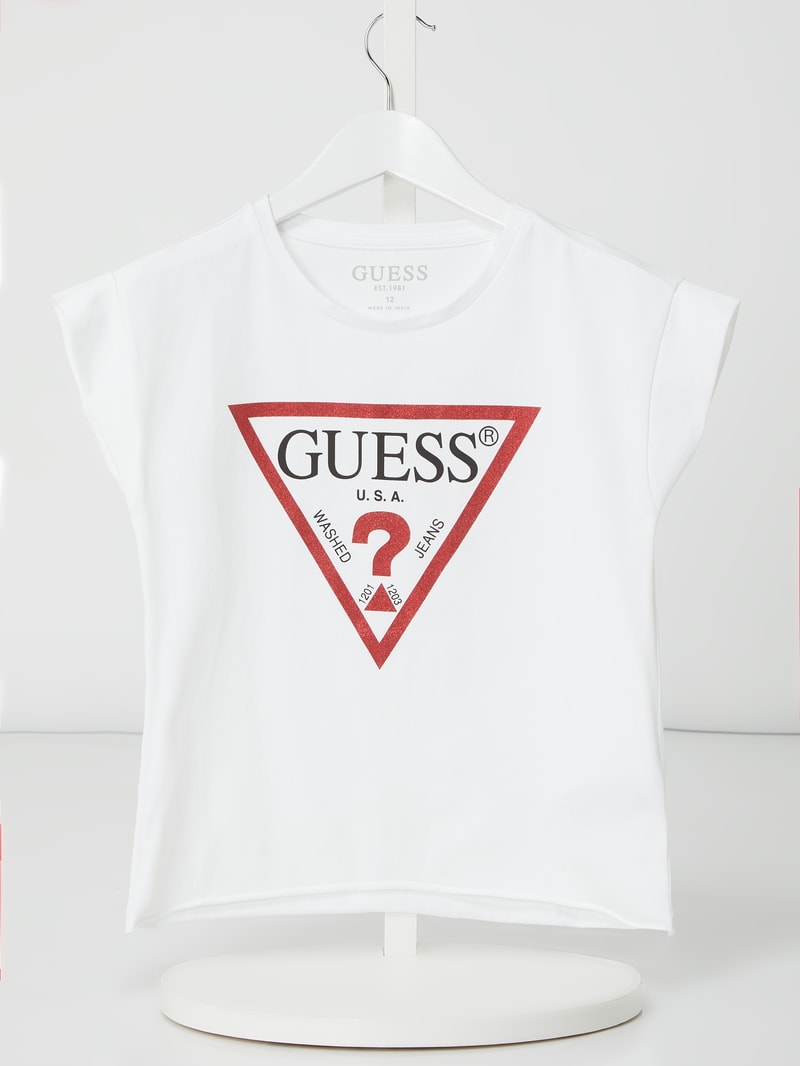T-Shirt mit Logo-Print in weiß