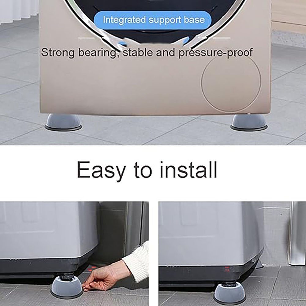 Deliana.home Vibrationsdämpfer Waschmaschinenfußpad Füße Vibrationsdämpfer, (4-St), für Waschmaschine und Trockner - Anti-Rutsch-Matte mit Gummi