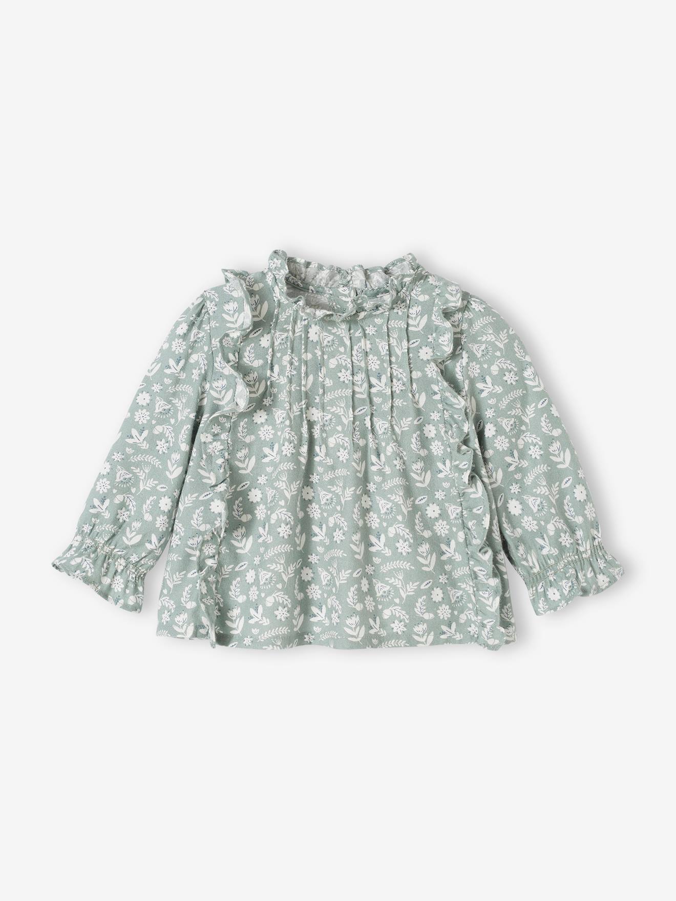 Vertbaudet Geschenk-Set: Mädchen Baby-Outfit & Mama-Armband - salbeigrün
