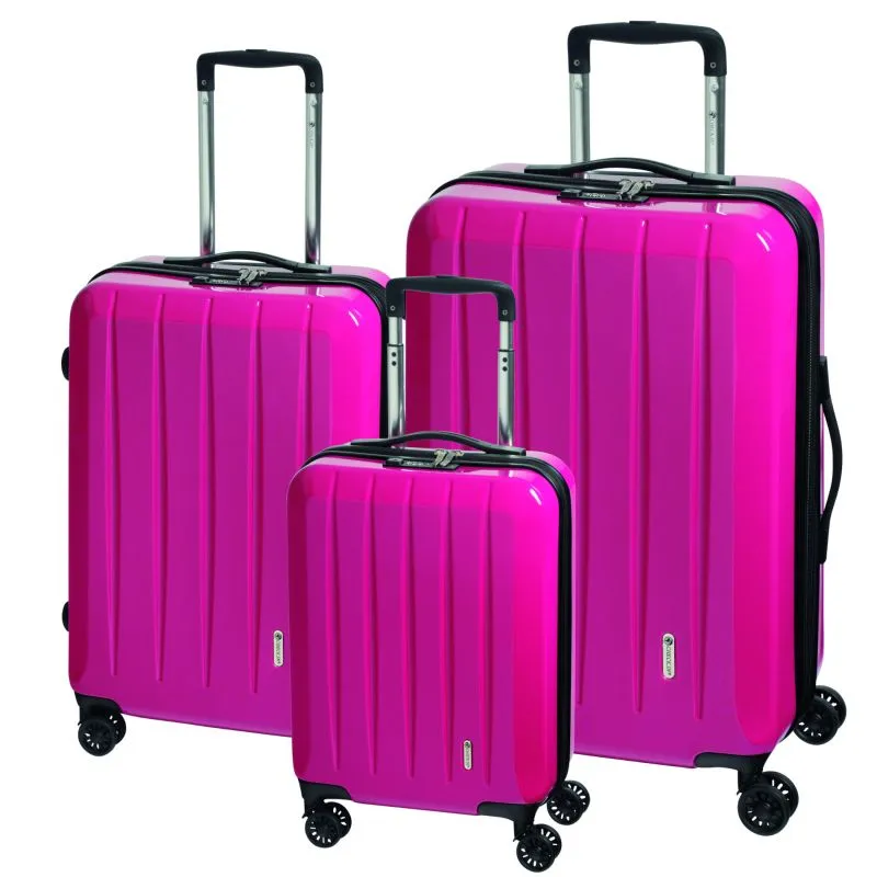 Check.IN 3-tlg. Kofferset LONDON 2.0 mit 4 Rollen - pink