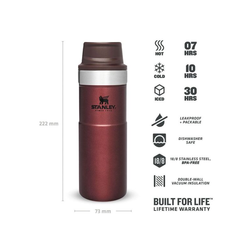 Thermoflasche Stanley, Classic Trigger-Action Travel Mug 16oz \/ 470ml Wein