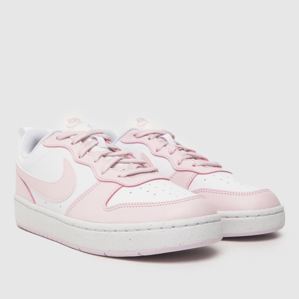 Nike vita & rosa Court Borough Low Recraft flickor/ungdomsskor