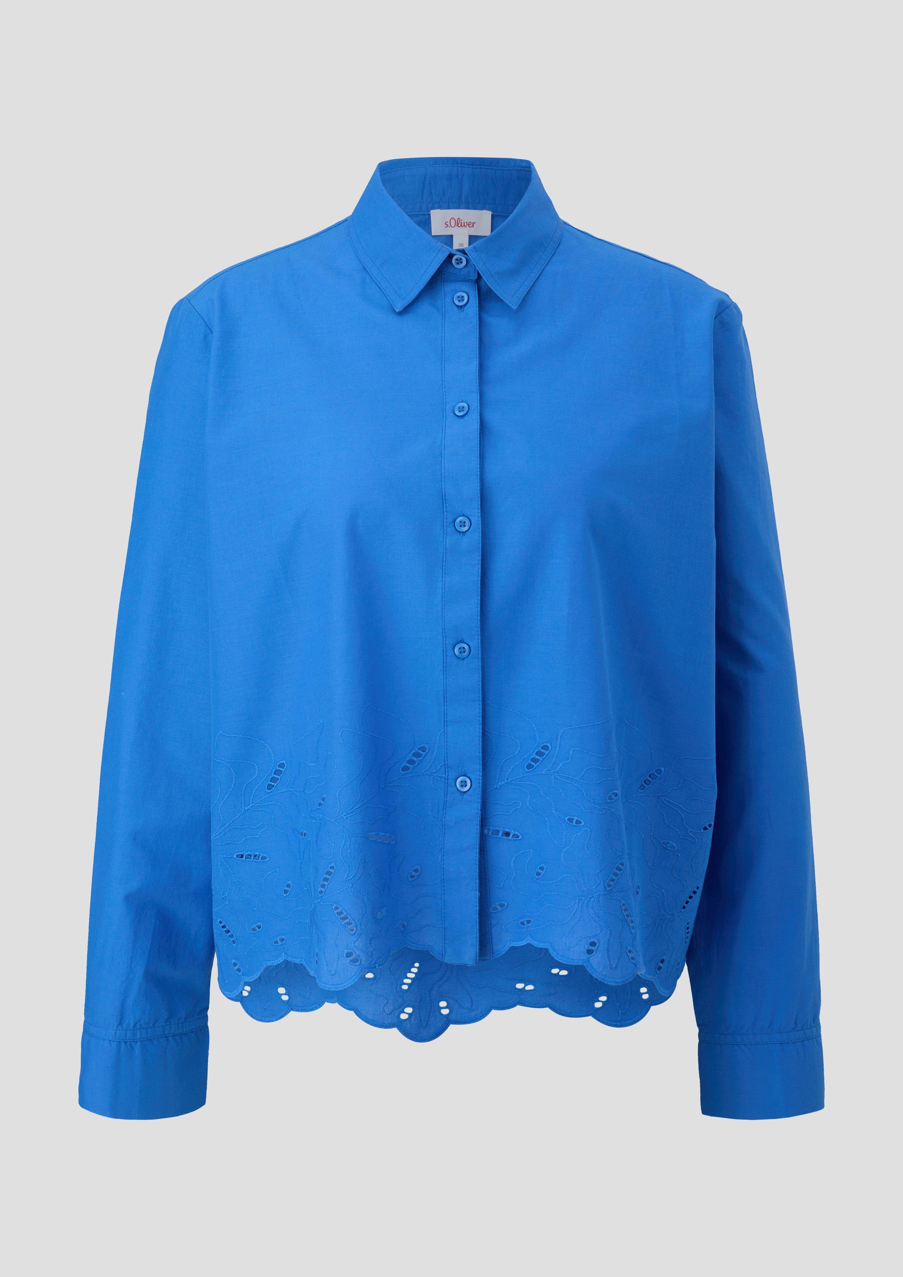 Langarmbluse mit Broderie Anglaise  2144556-5531